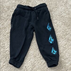 Volcom Black and Blue Joggers with Geometric Design